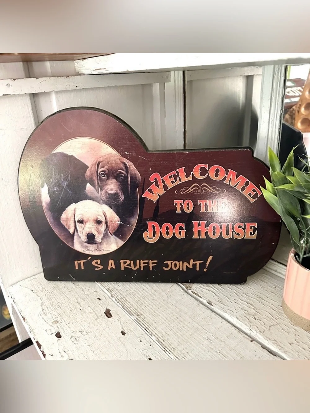Welcome to the Dog House, It’s a Ruff Joint Wall Plaque Sign Wall Art 11x16”
